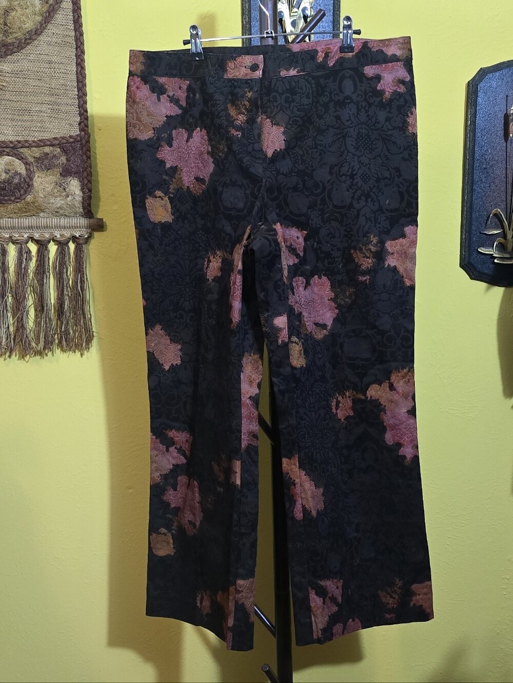 Versailles brocade Velveteen Two Tone Btowb & Mauve Wideleg Jeans Sz 16
